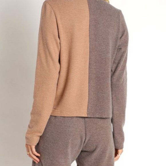 DONNI Duo Sweater Cardigan Carmel/Chocolate - Picture 3 of 8